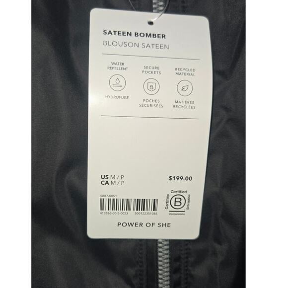 NEW Athleta Bomber Jacket Black NWT Size Medium/P - Picture 8 of 13